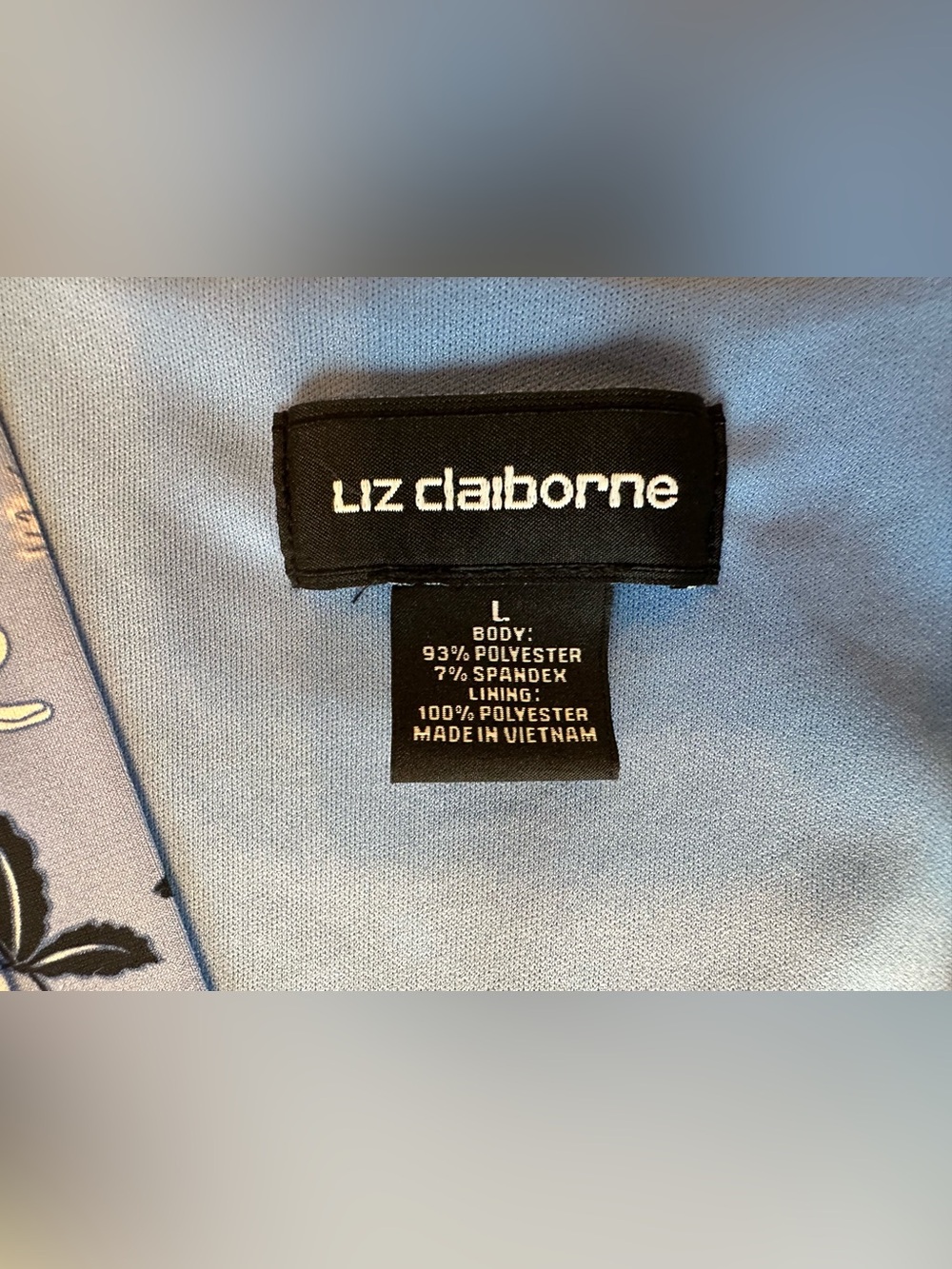 Women’s Liz Claiborne Blue Floral Dress Size Large L - Picture 7 of 8
